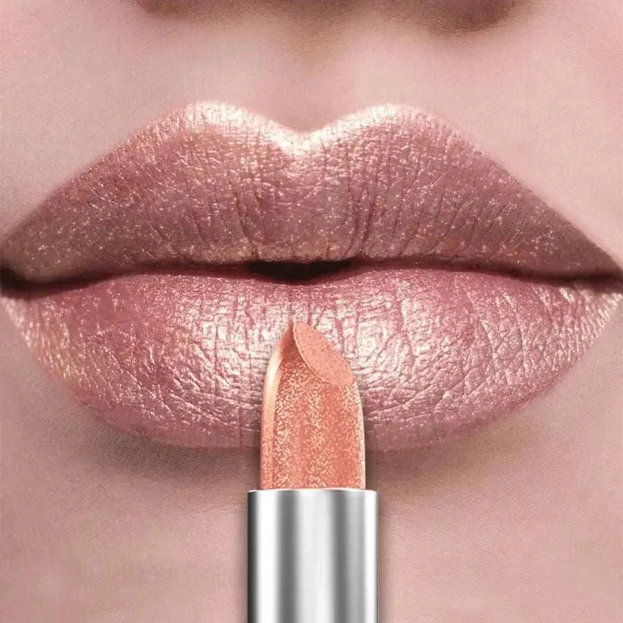 21Colors Bold & Intense Glitter Shiny Metallic Lipstick Pearlescent Lip Tint,Long Lasting Lip Senior Matte Lip Makeup Gifts for
