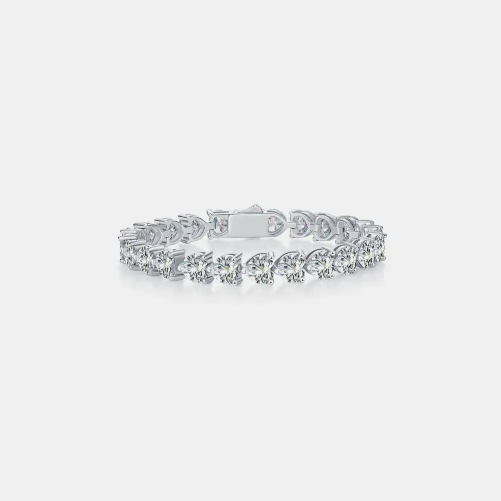 Elegant 24 carat moissanite heart bracelet in luxury fashion for women $599 1-piece this exquisite moissanite jewelry,