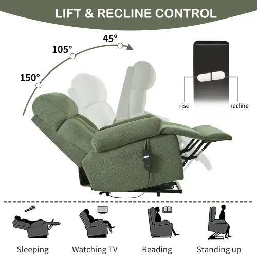 Experience luxury with the oversized power lift recliner chair