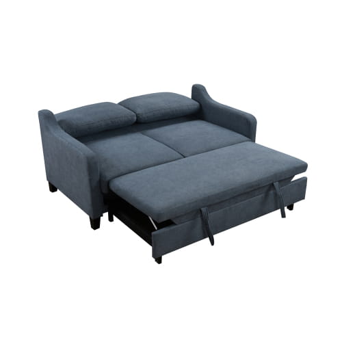 Elegant dark blue 3in-1 convertible sofa bed for luxury living spaces