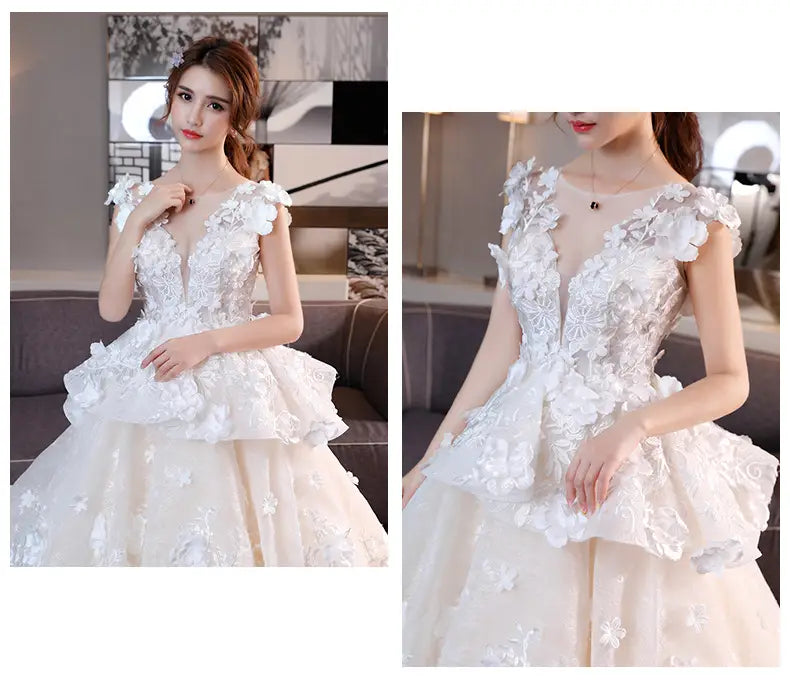 Timeless lace wedding dress in luxury fashion for women