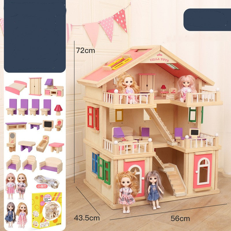 Wooden dollhouse for pretend play — product image 4