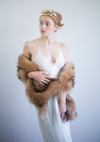 Honey Brown Faux Fur Shawl (Lilian LBrw03)