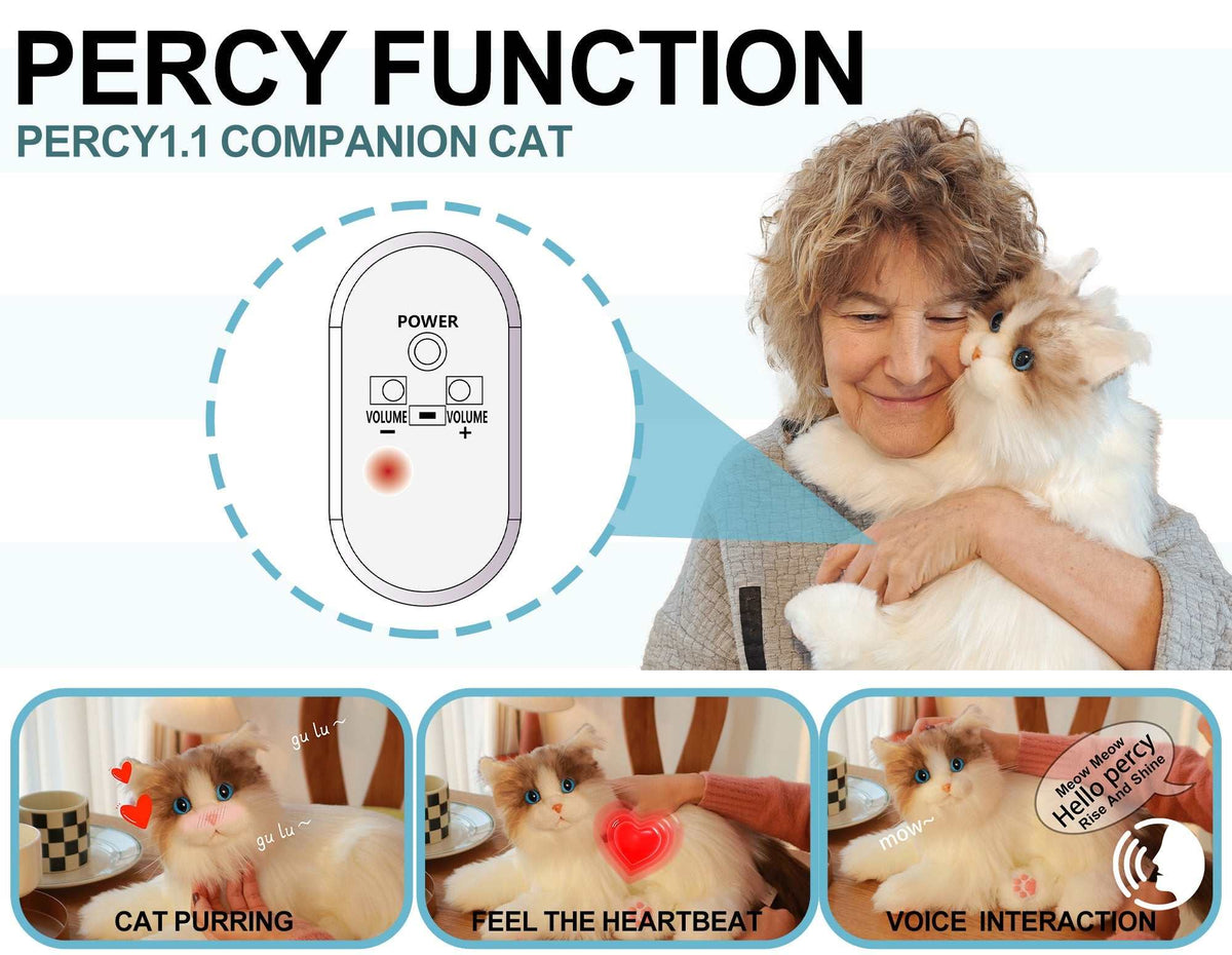 Percy Robot Cat – Voice,Purring & Heartbeat for Comfort - Maven Couture IncPERCY