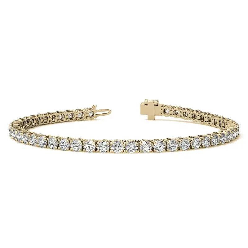 2CTW Created Moissanite Tennis Bracelet - Sterling Silver, 7" Length, White or 14K Gold Plated - Maven Couture IncBracelets