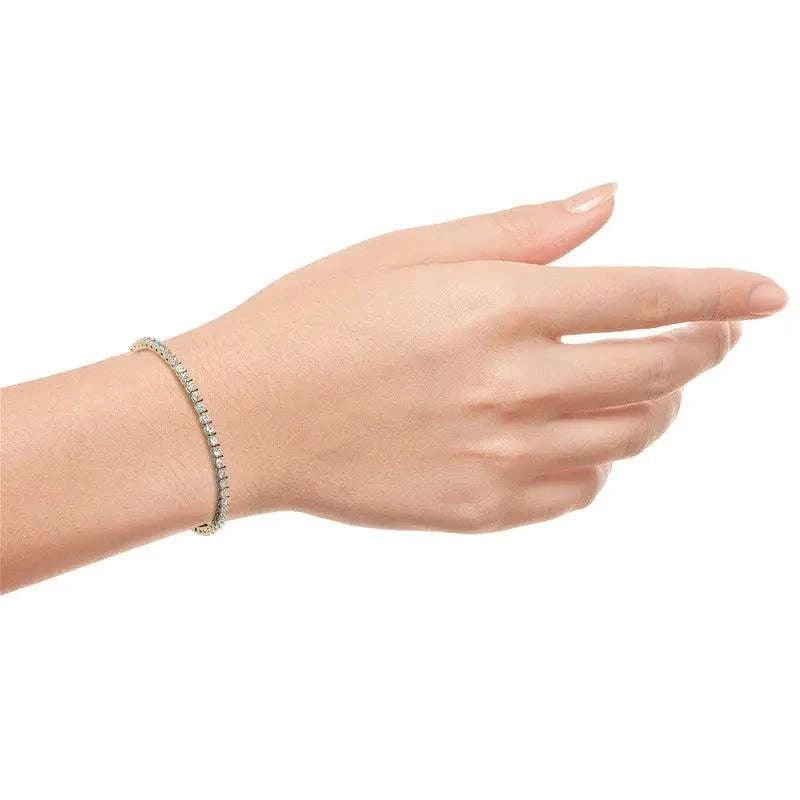 2CTW Created Moissanite Tennis Bracelet - Sterling Silver, 7" Length, White or 14K Gold Plated - Maven Couture IncBracelets