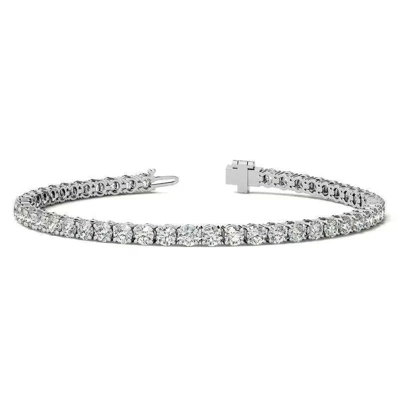 2CTW Created Moissanite Tennis Bracelet - Sterling Silver, 7" Length, White or 14K Gold Plated - Maven Couture IncBracelets