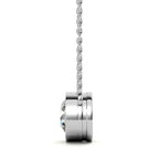 3.00 CTW lab grown diamond round brilliant cut bezel pendant in polished 14K white gold with cable chain