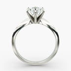 3.00 CTW round lab grown diamond solitaire engagement ring in 14K white gold with six-prong setting and excellent clarity