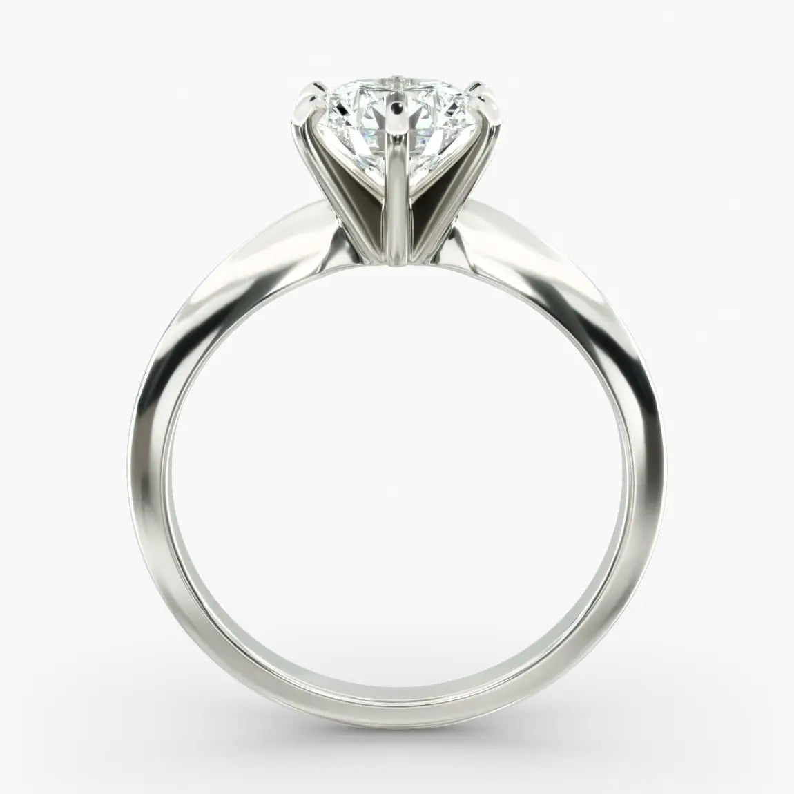 3.00 CTW round lab grown diamond solitaire engagement ring in 14K white gold with six-prong setting and excellent clarity