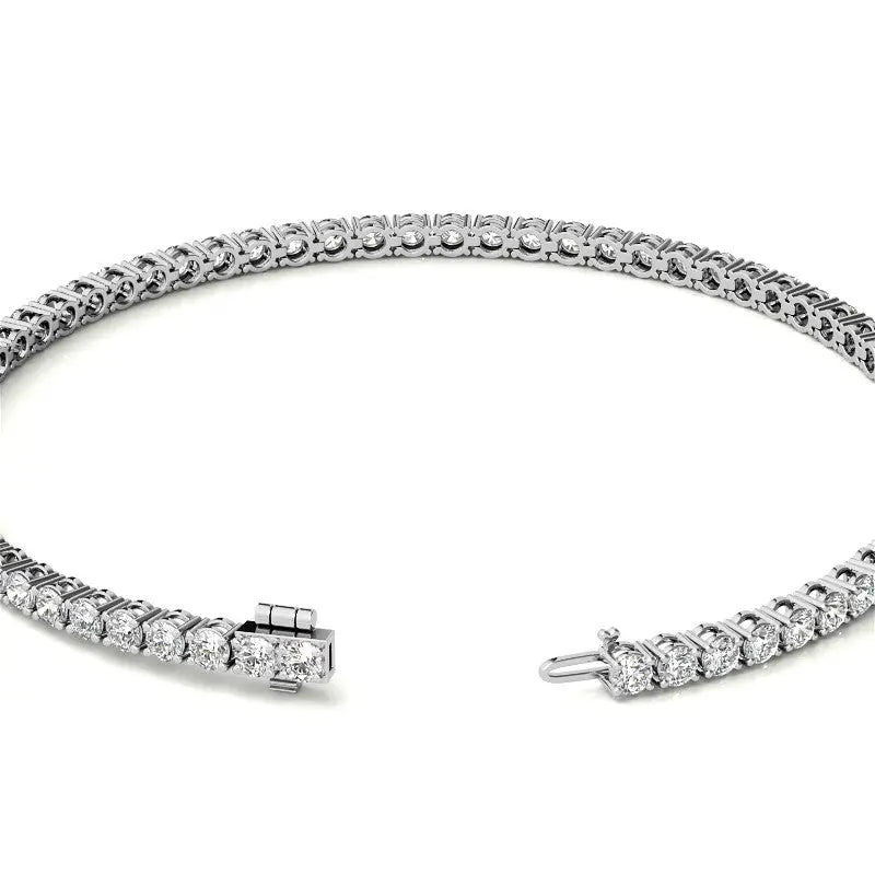 3.50 CTW Lab Grown Diamond tennis bracelet in 14kt white gold featuring round brilliant cut stones in a classic linked setting