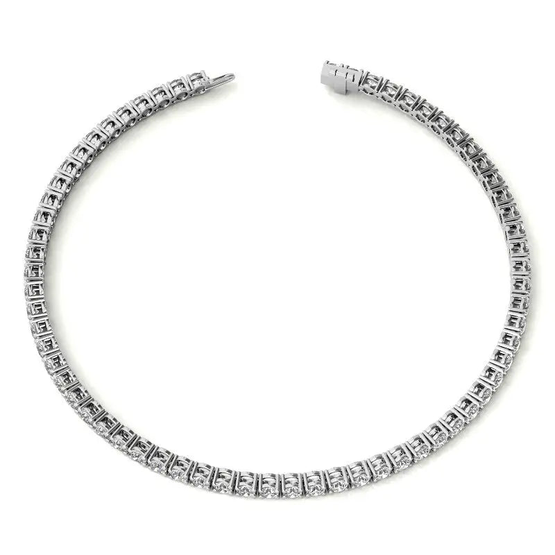 3.50 CTW Lab Grown Diamond tennis bracelet in 14kt white gold featuring round brilliant diamonds with clasp closure