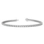 3.50 CTW Lab Grown Diamond tennis bracelet in 14kt white gold featuring round brilliant cut stones with secure clasp