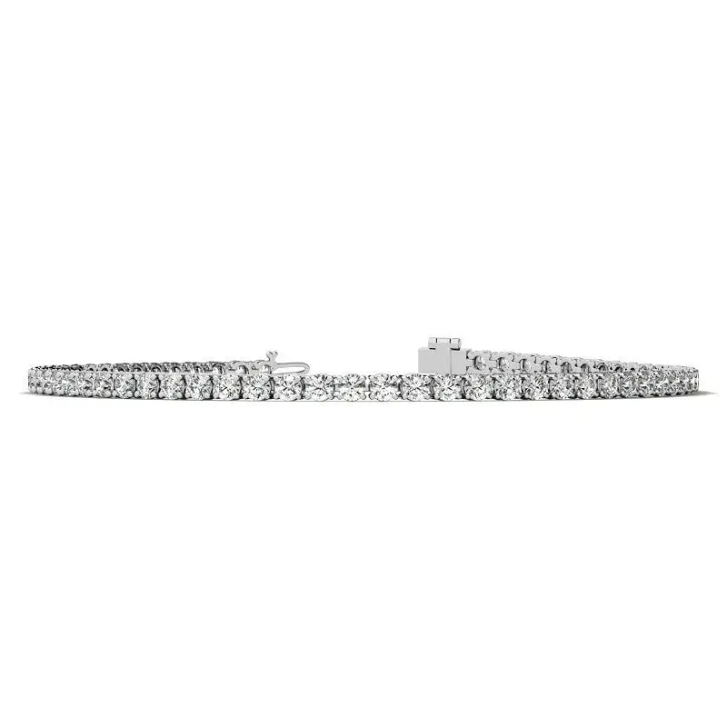 3.50 CTW Lab Grown Diamond tennis bracelet featuring round brilliant diamonds set in 14kt white gold with secure clasp