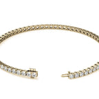 3.50 CTW Lab Grown Diamond tennis bracelet in 14kt yellow gold with round brilliant stones and secure clasp