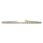3.50 CTW Lab Grown Diamond tennis bracelet with round brilliant stones set in 14kt yellow gold, elegant and shimmering