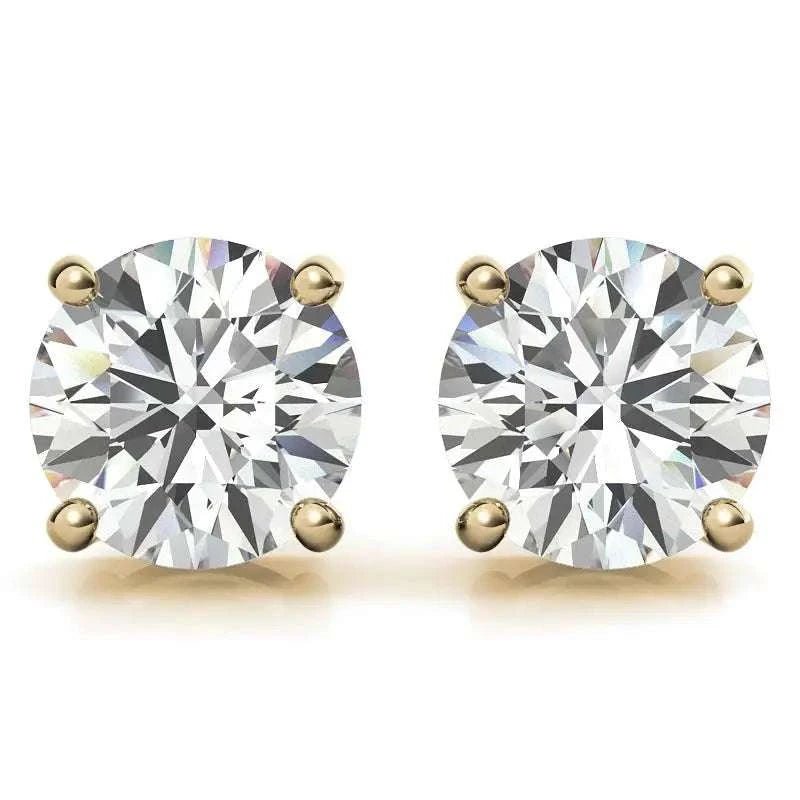 3.50 CTW Lab Grown Round Diamond Stud Earrings in 14k Gold – G/VS AGI Certified - Maven Couture IncLab Grown