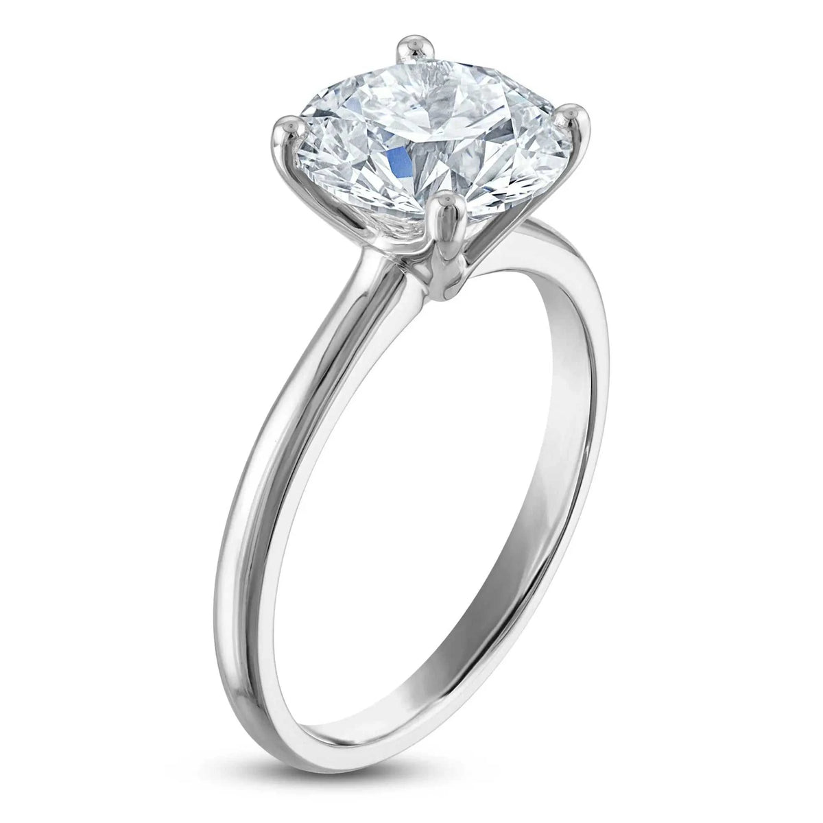 3.50 CTW Round Lab-Grown Diamond Solitaire Engagement Ring in 14K White Gold (F/VS, AGI Certified) - Maven Couture IncDiamond Ring