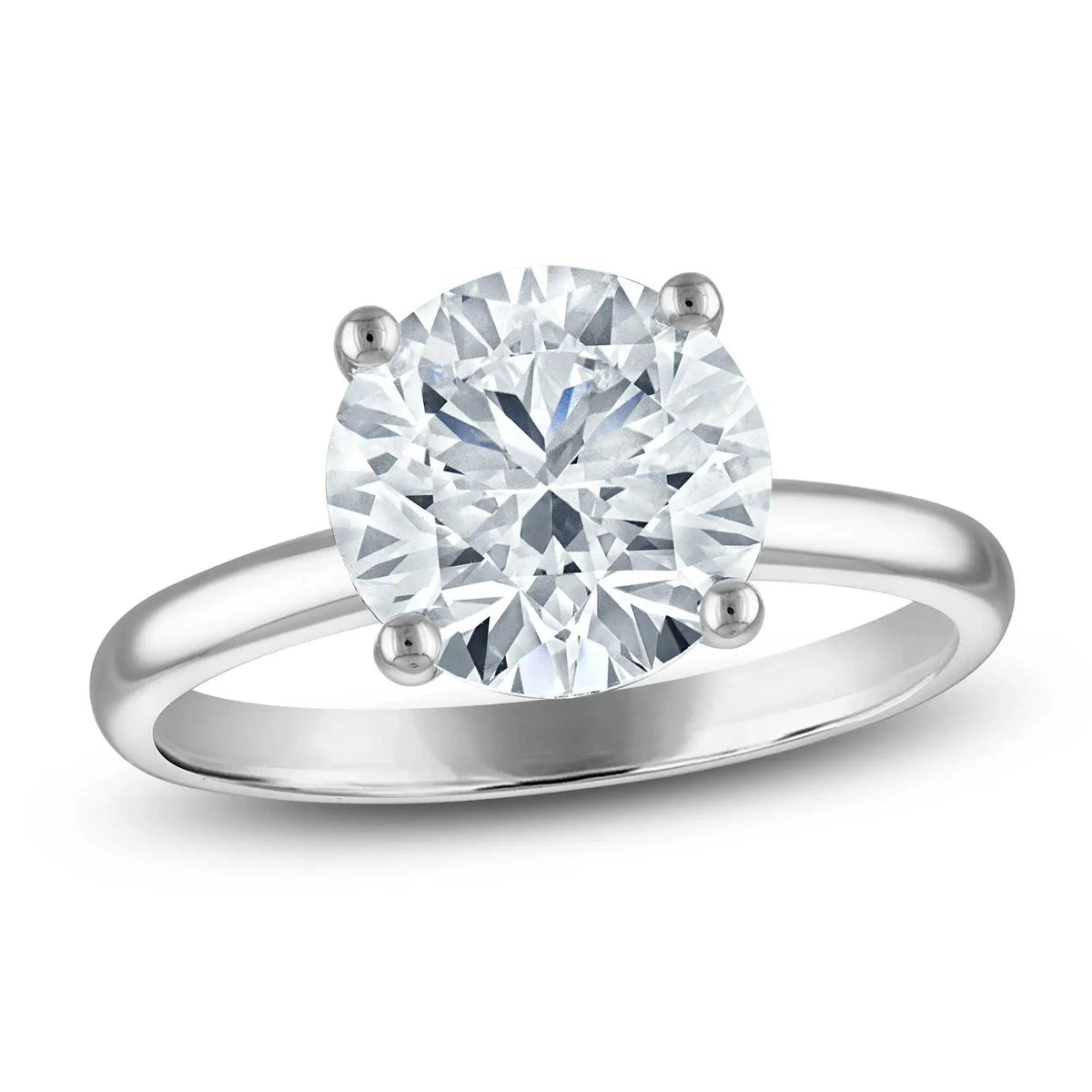 3.50 CTW Round Lab-Grown Diamond Solitaire Engagement Ring in 14K White Gold (F/VS, AGI Certified) - Maven Couture IncDiamond Ring