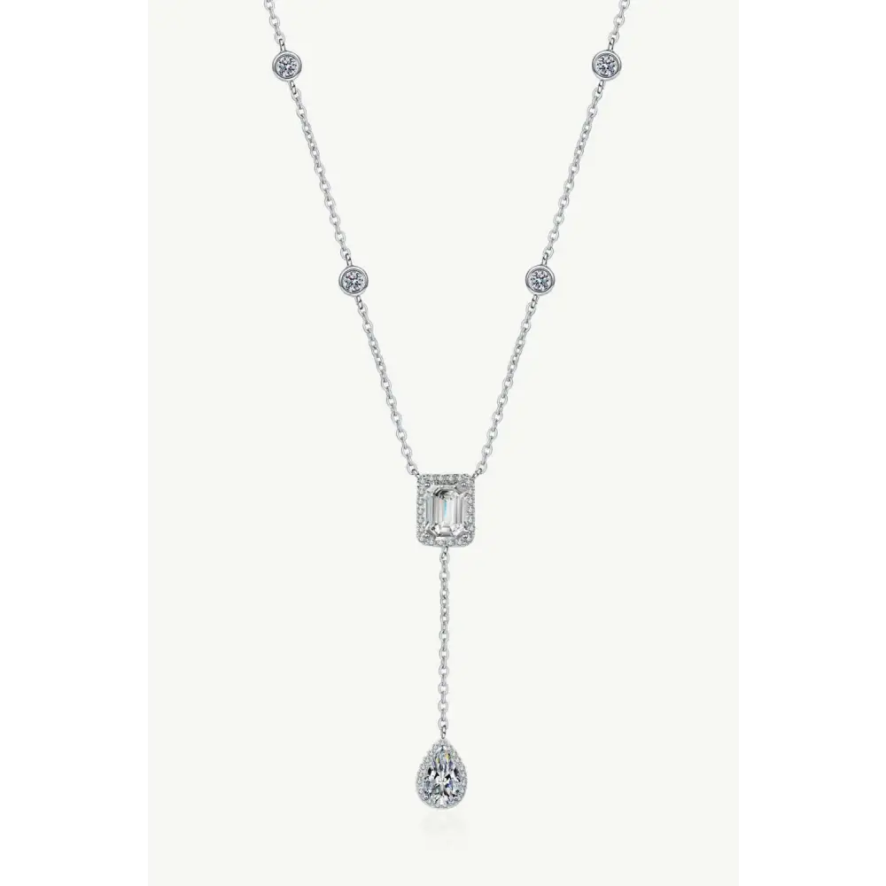 Elegant 3 carat moissanite double drop necklace for luxury fashion $286 moissanite jewelry over 0.3 carats