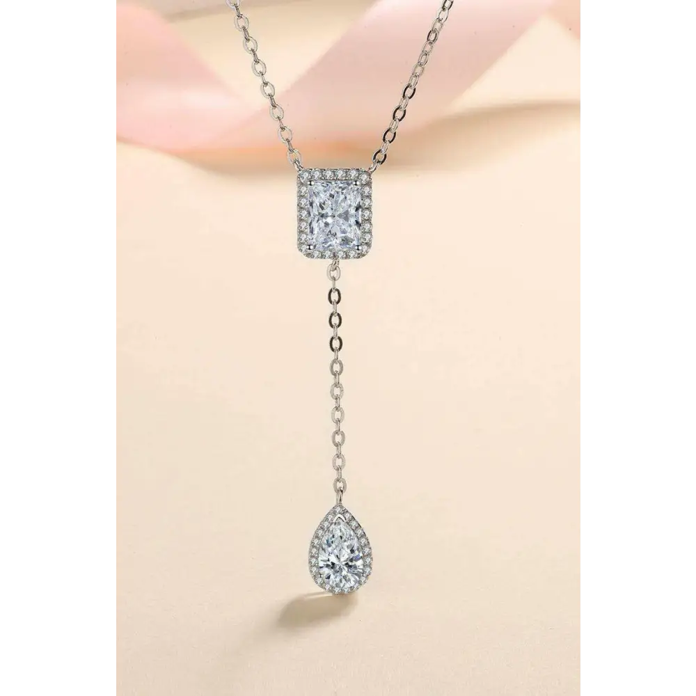 Elegant 3 carat moissanite double drop necklace for luxury fashion $286 moissanite jewelry over 0.3 carats