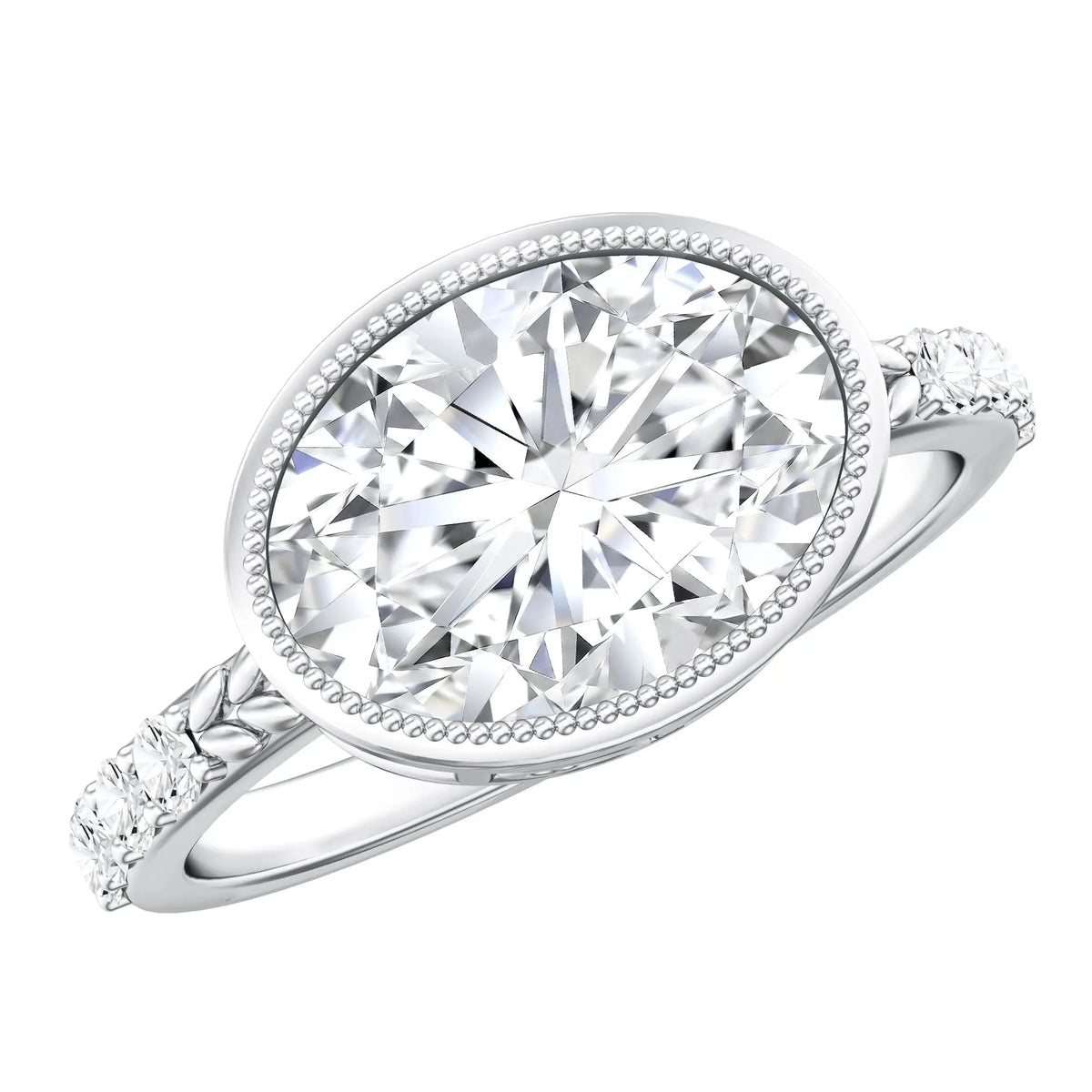 3 Carat Big Lab Grown Diamond Bezel Set Engagement Ring with IGI Certificate