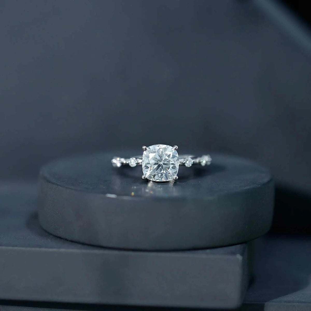 3 Carat IGI Certified Lab Grown Diamond Cushion Cut Engagement Ring for Women