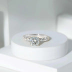 3 Carat IGI Certified Lab Grown Diamond Cushion Cut Engagement Ring with Side Stones