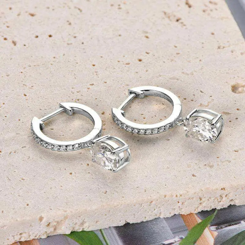 Exquisite luxury moissanite earrings in sterling silver for women $99 1-pair experience the brilliance of moissanite