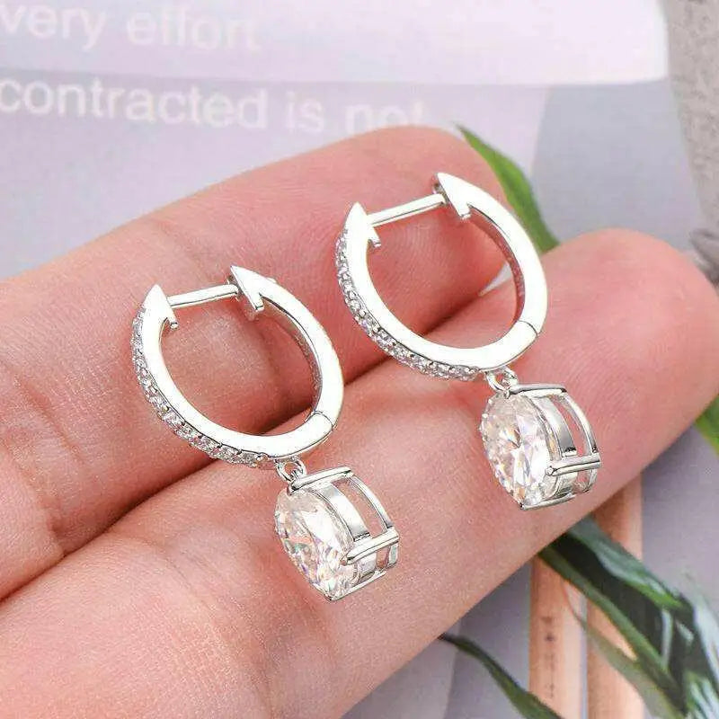 Exquisite luxury moissanite earrings in sterling silver for women $99 1-pair experience the brilliance of moissanite