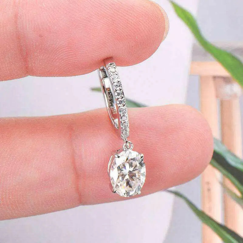 Exquisite luxury moissanite earrings in sterling silver for women $99 1-pair experience the brilliance of moissanite