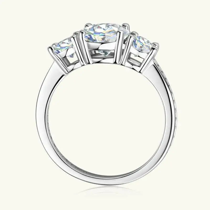 Luxury 3 carat moissanite ring in platinum-plated sterling silver $137 a meticulously crafted matching box, designed