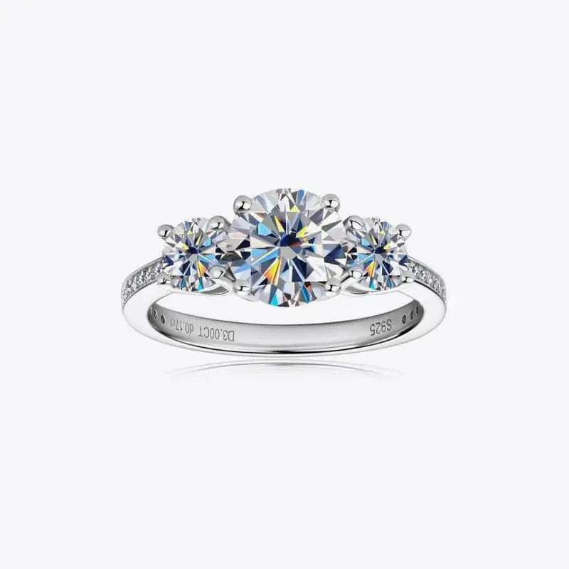 Luxury 3 carat moissanite ring in platinum-plated sterling silver $137 a meticulously crafted matching box, designed