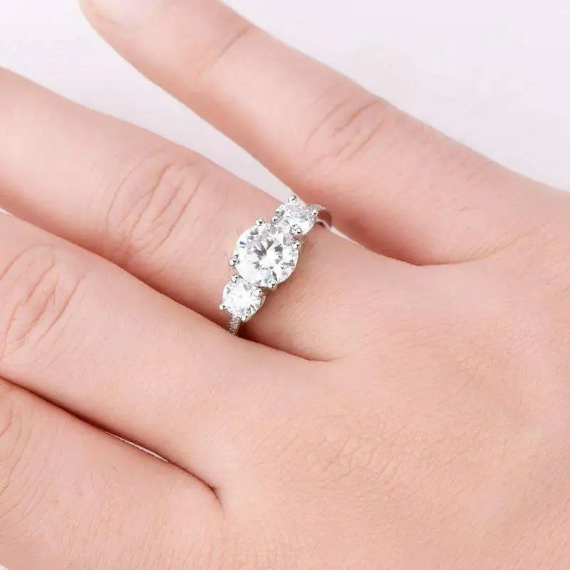 Luxury 3 carat moissanite ring in platinum-plated sterling silver $137 a meticulously crafted matching box, designed