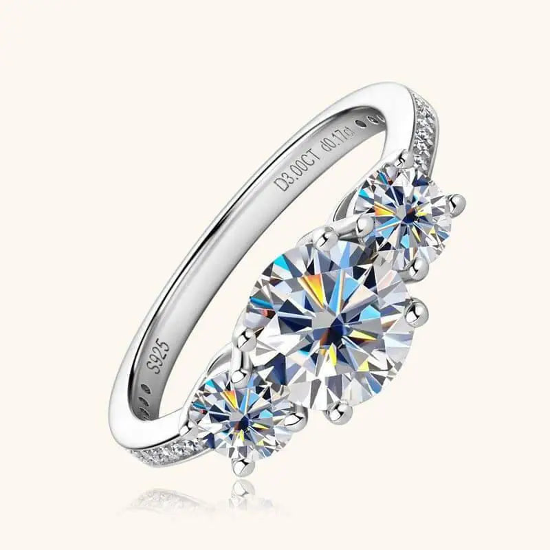 Luxury 3 carat moissanite ring in platinum-plated sterling silver $137 a meticulously crafted matching box, designed