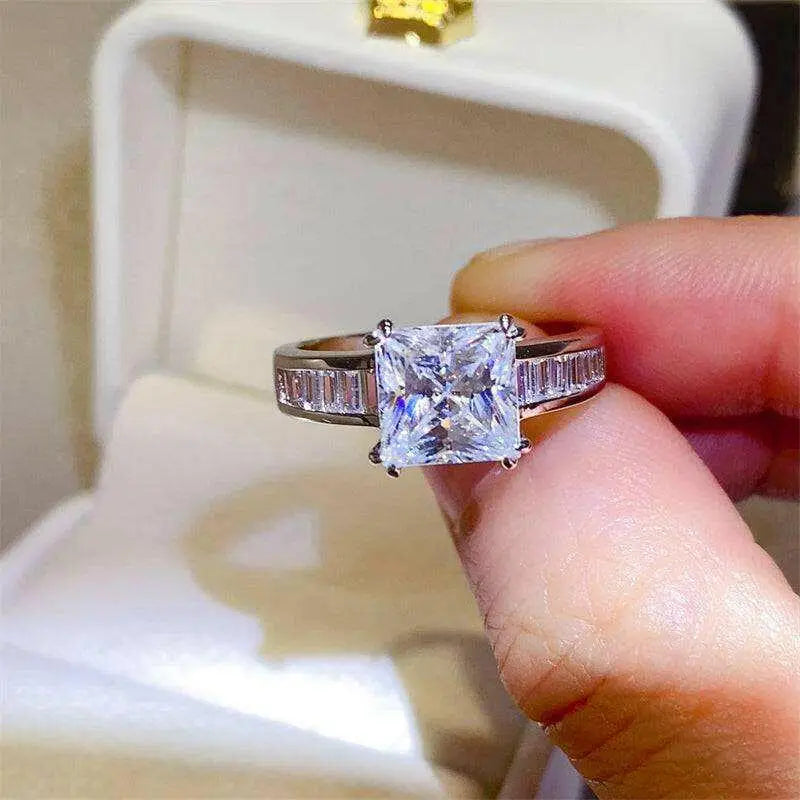 Elegant 3 carat moissanite ring in 925 sterling silver for luxury fashion $250 1-piece, beautifully crafted to enhance