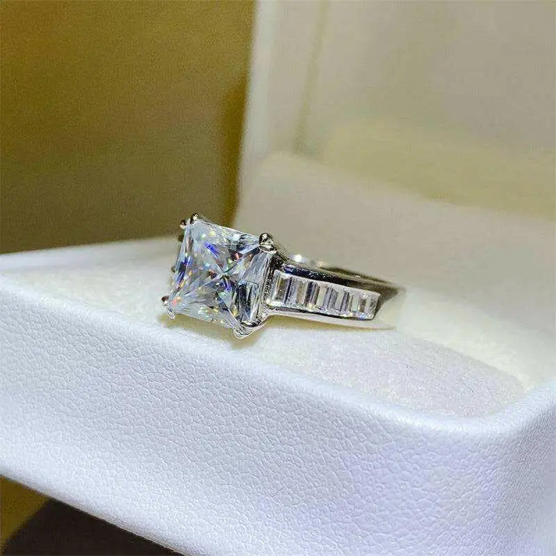 Elegant 3 carat moissanite ring in 925 sterling silver for luxury fashion $250 1-piece, beautifully crafted to enhance