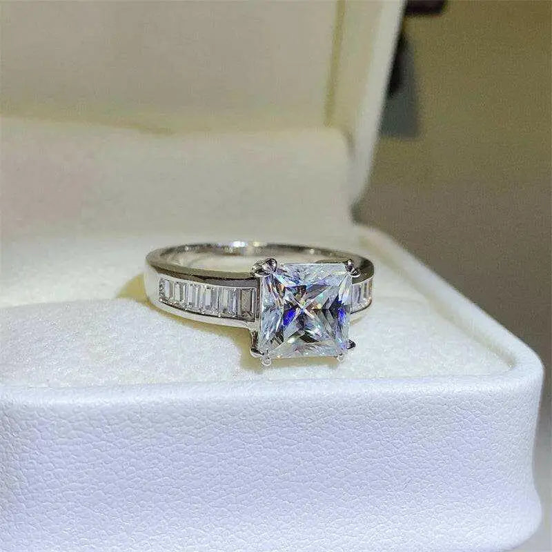 Elegant 3 carat moissanite ring in 925 sterling silver for luxury fashion $250 1-piece, beautifully crafted to enhance