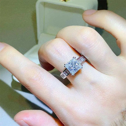 Elegant 3 carat moissanite ring in 925 sterling silver for luxury fashion $250 1-piece, beautifully crafted to enhance