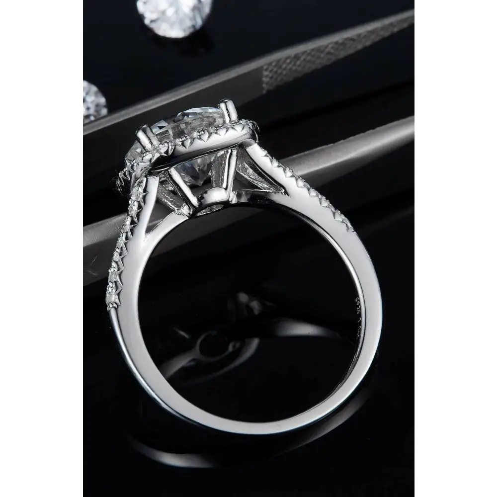 Exquisite 3 carat moissanite halo ring for luxury fashion enthusiasts $245 indulge in our exquisite moissanite jewelry,