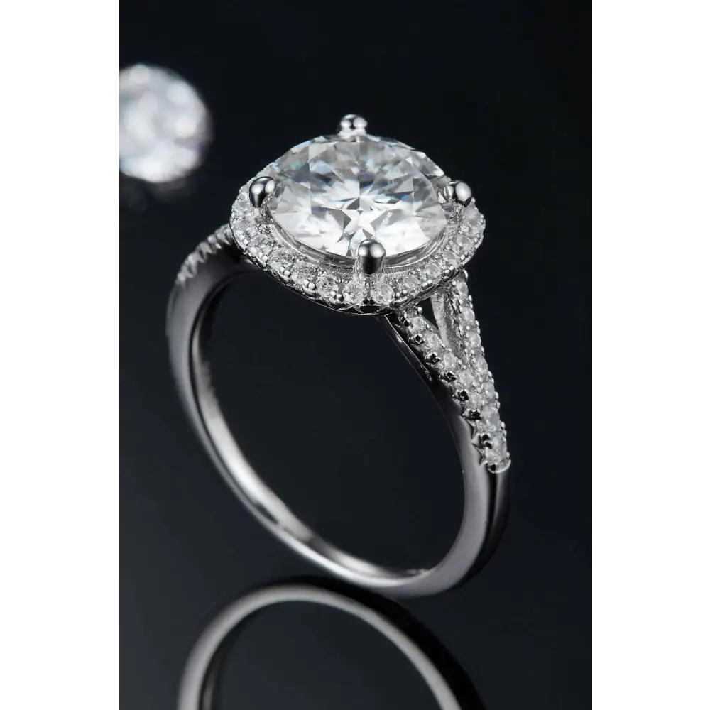 Exquisite 3 carat moissanite halo ring for luxury fashion enthusiasts $245 indulge in our exquisite moissanite jewelry,