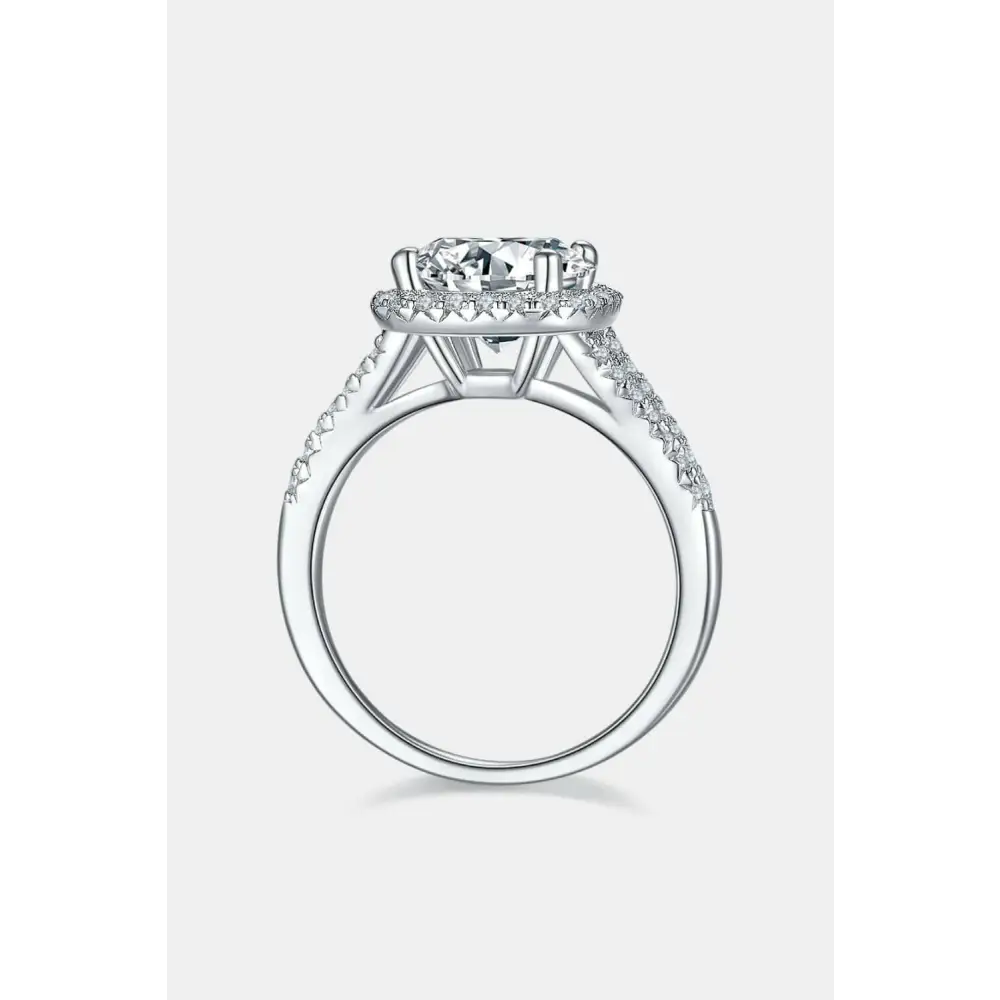 Exquisite 3 carat moissanite halo ring for luxury fashion enthusiasts $245 indulge in our exquisite moissanite jewelry,