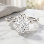 3 Carat Oval Lab Grown Diamond Solitaire Engagement Ring with IGI Certificate