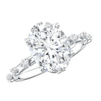 3 Carat Oval Lab Grown Diamond Solitaire Engagement Ring with IGI Certificate