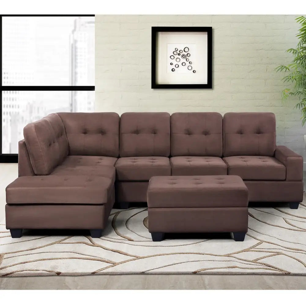 Luxurious brown microfiber sofa exuding timeless designer elegance $799 furniture specification experience the epitome