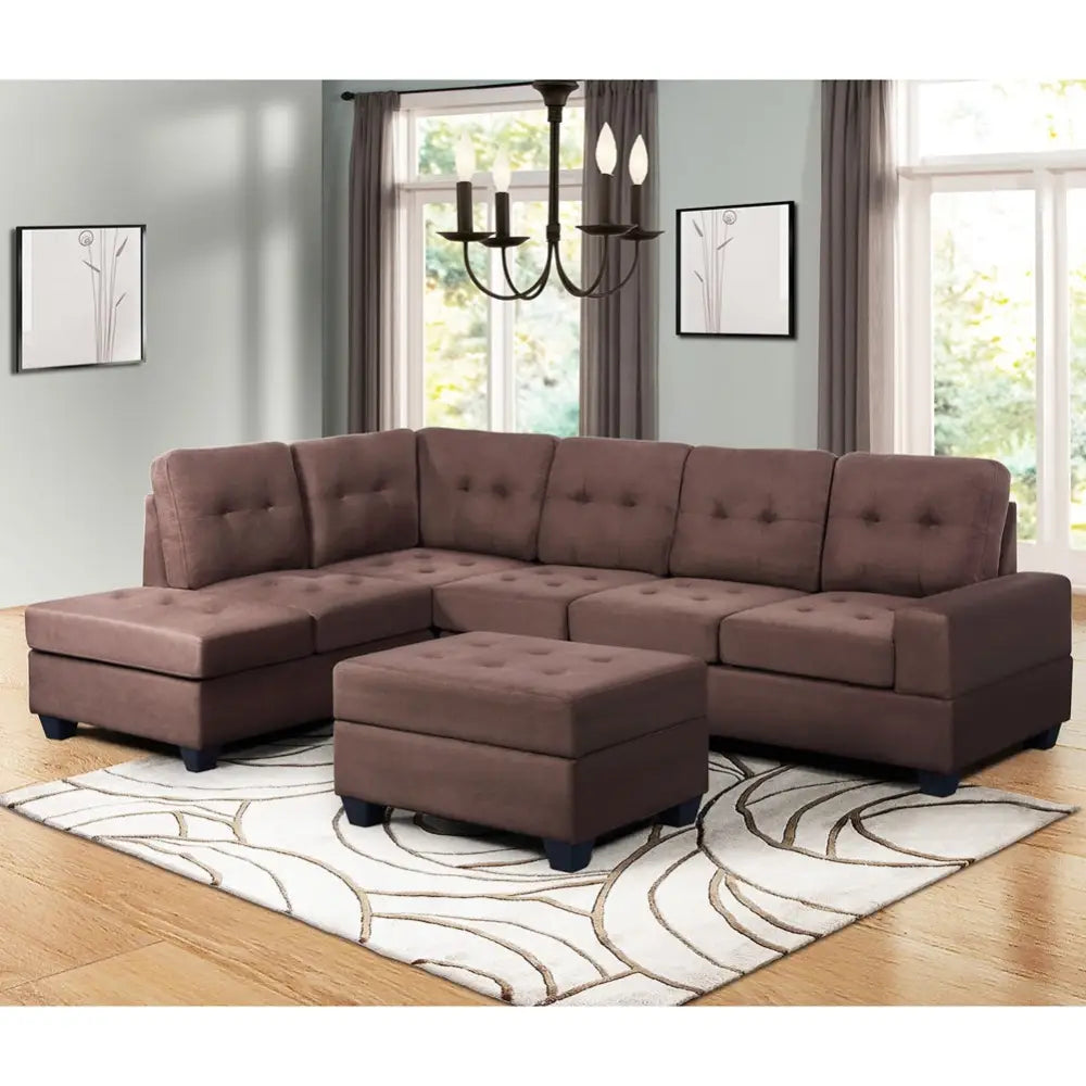 Luxurious brown microfiber sofa exuding timeless designer elegance $799 furniture specification experience the epitome