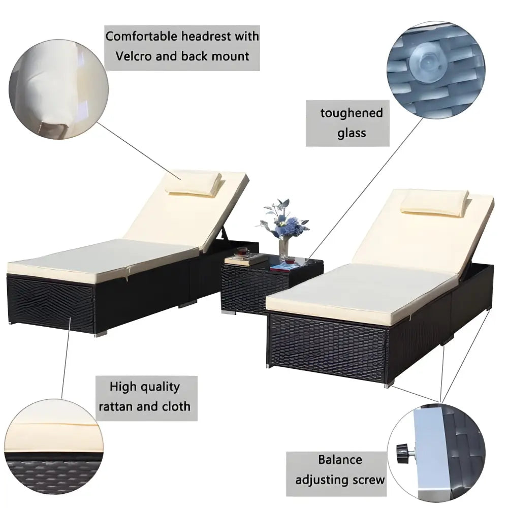 Luxurious chaise lounge patio set for ultimate outdoor relaxation $369.99 specification product information item