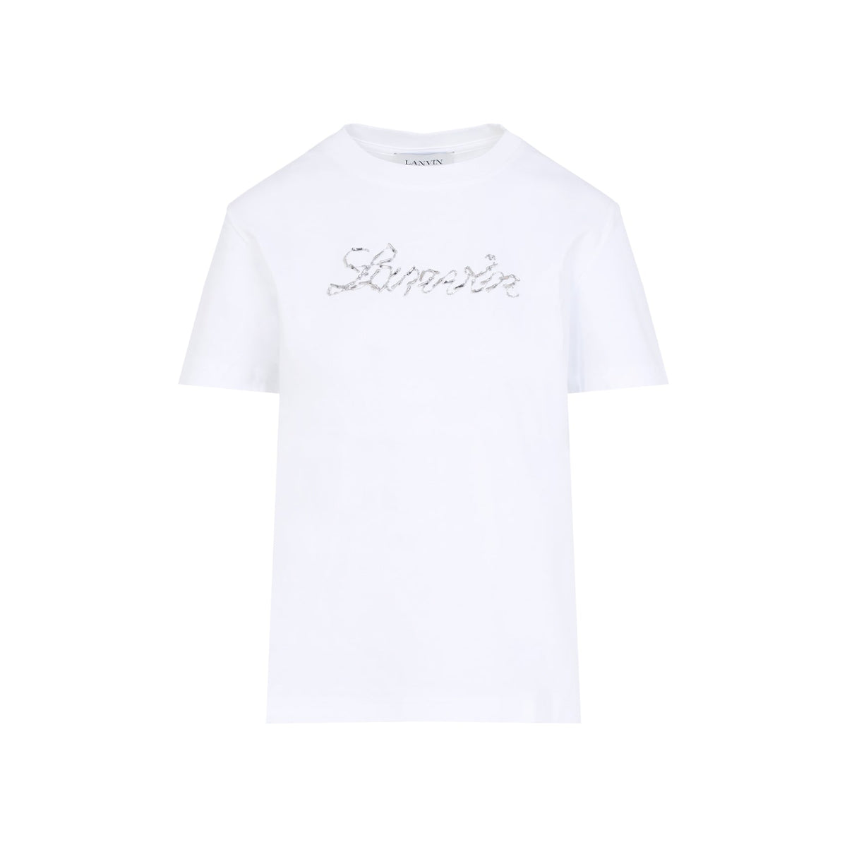 Lanvin Embroidered Script Logo T-Shirt Women - Maven Couture IncTops / Tee Shirts