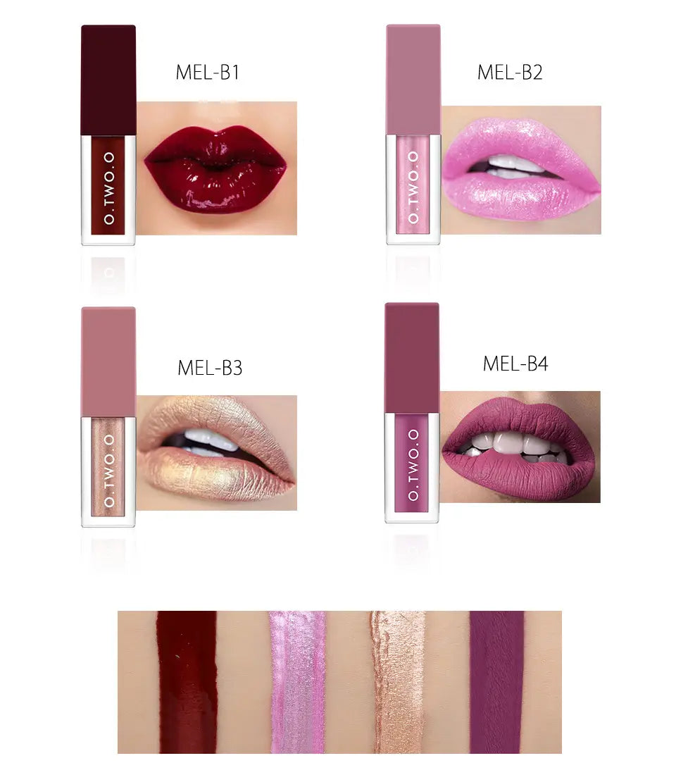 Elevate your luxury fashion with the metallic lip gloss set