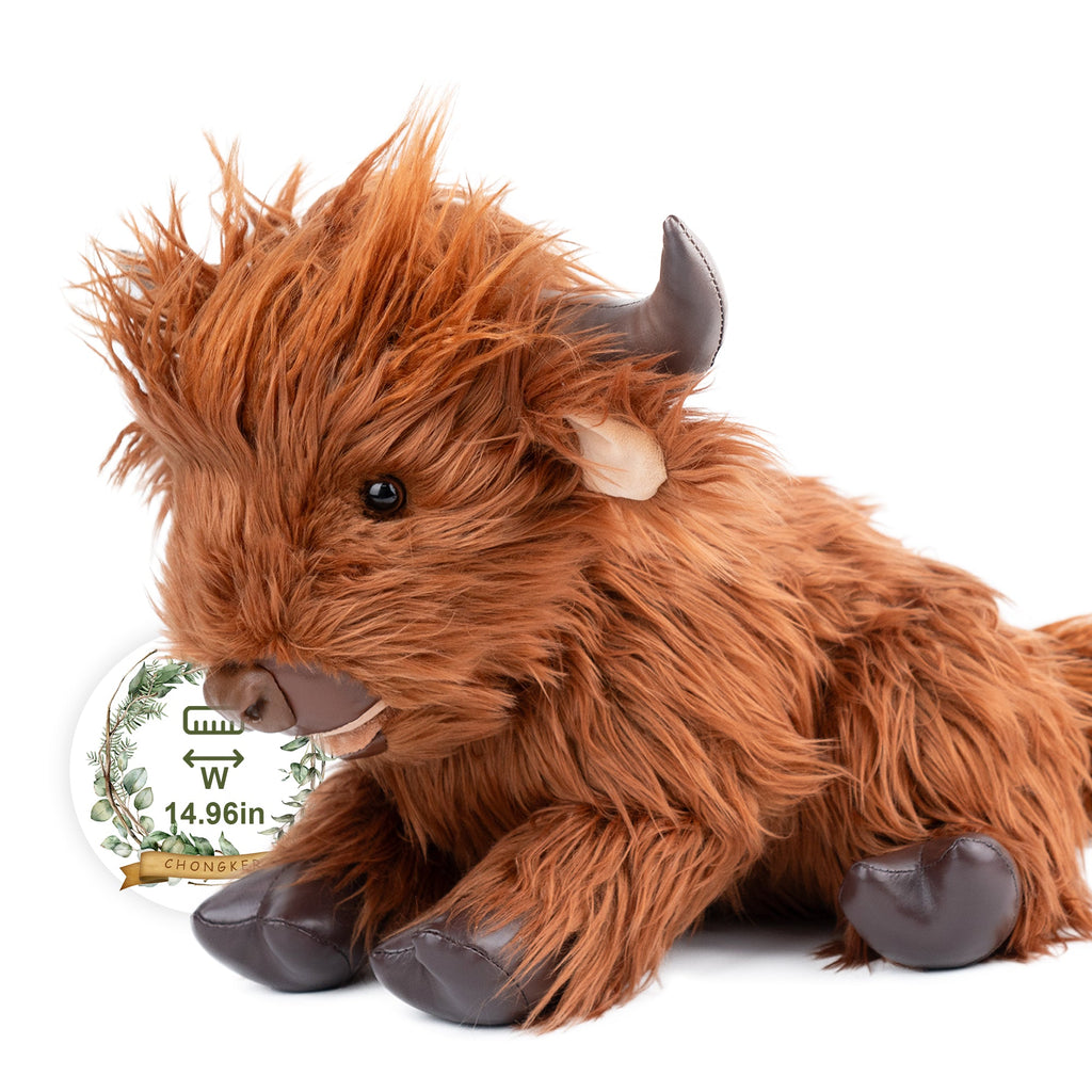 17.7 Inches Highland Cow Plush Handmade Collectable– Weighted Toy for Kids & Adults - Maven Couture IncWild Animals